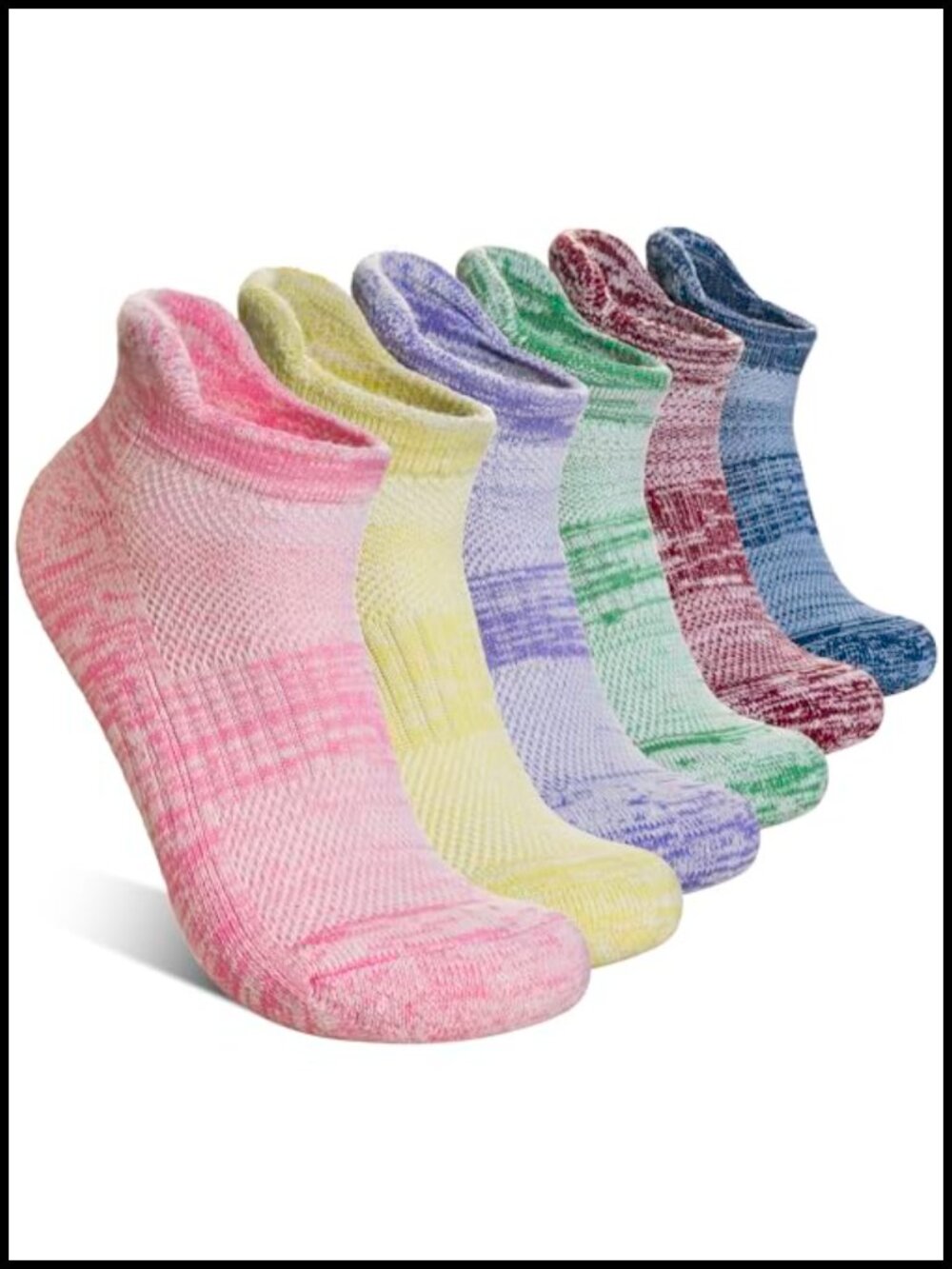 Merino Wool Ankle Socks Half Cushioned Hiking Running No Show 6 Pairs